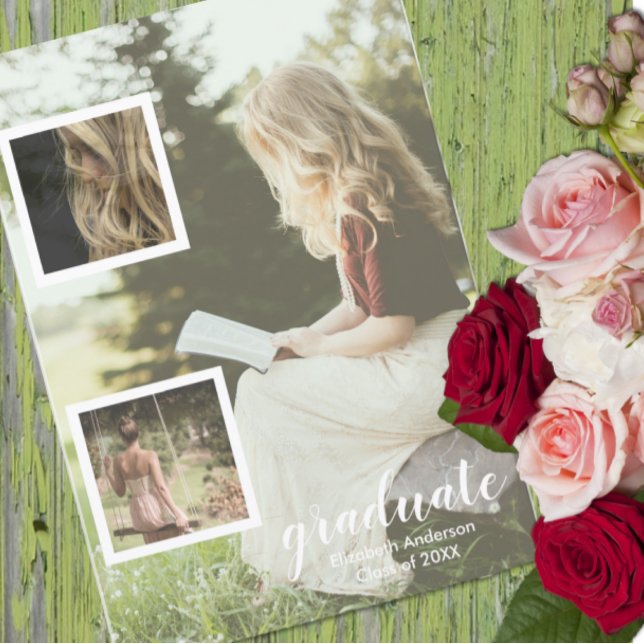 Invitación Modern 3 Photo Graduation Announcement (Subido por el creador)