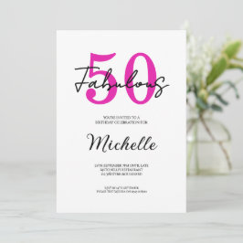 Invitación Modern 50 and Fabulous 50th Birthday Party