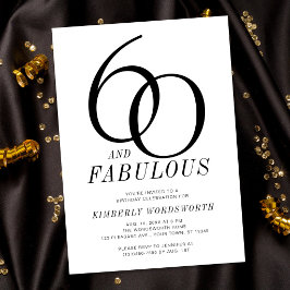 Invitación Modern 60 and Fabulous Sixtieth Birthday Party