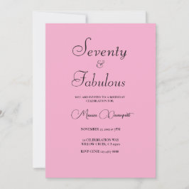 Invitación Modern 70 and Fabulous Pink 70th Birthday Party