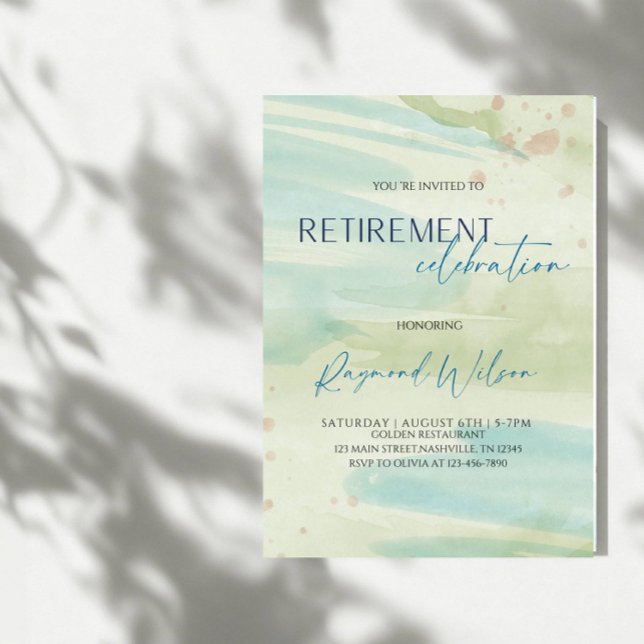 Invitación Modern Abstract Blob Retirement Party (Subido por el creador)