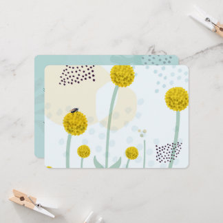 Invitación Modern Abstract Botanical Yellow Billy Button