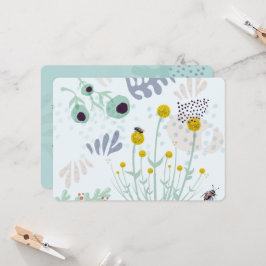 Invitación Modern Abstract Botanical Yellow Billy Button