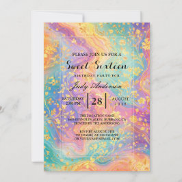 Invitación Modern Abstract Glitter Floral Monogram Design    