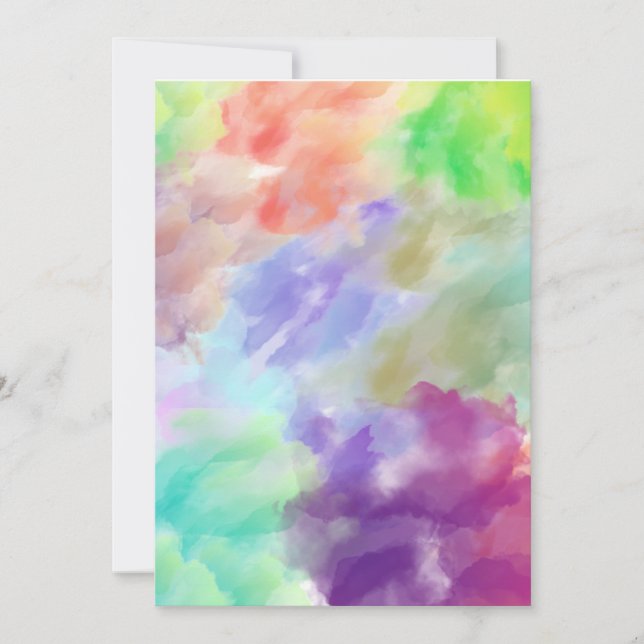 Invitación Modern Abstract Watercolor Clouds Colorful Pastel  (Anverso)