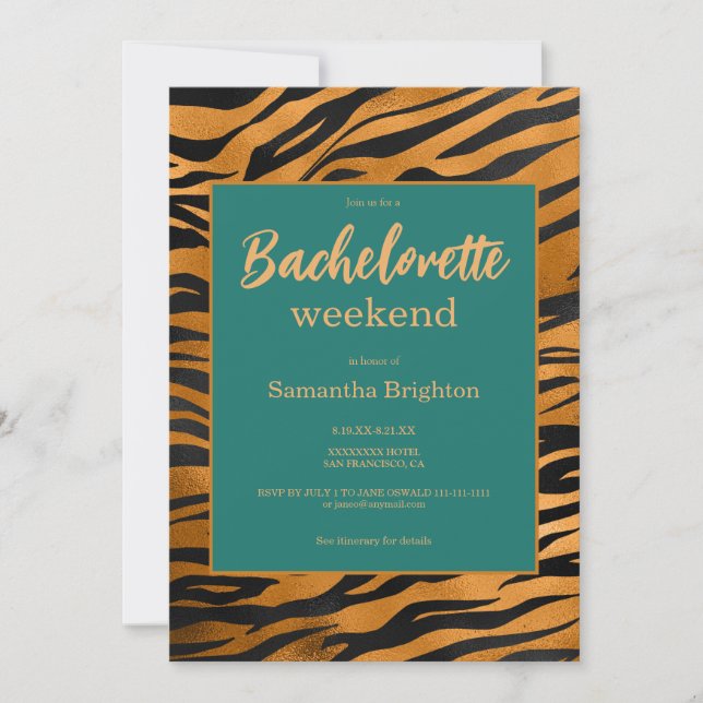 Invitación Modern Abstract Weekend Bachelorette Weekend (Anverso)