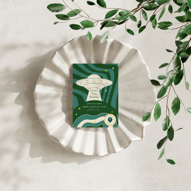 Invitación Modern alien 1st birthday  (Subido por el creador)