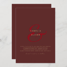 Invitación Modern Ampersand Wedding Invitar código QR RSVP