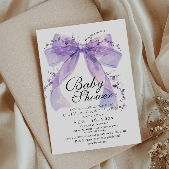 Invitación Modern and elegant Bow Baby Shower (Subido por el creador)
