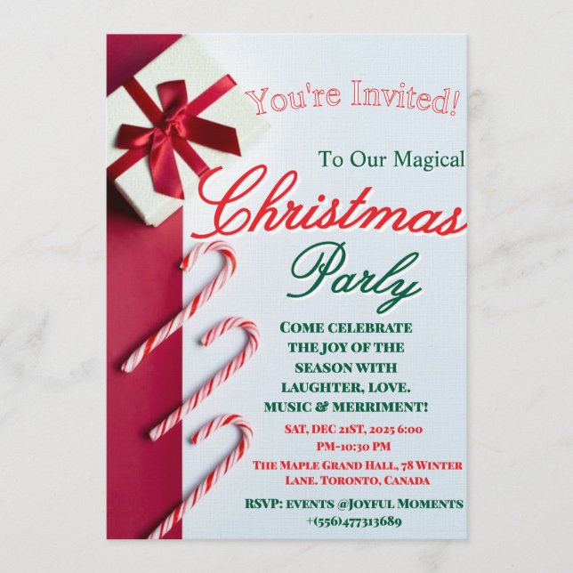 Invitación "Modern and Elegant Christmas & New Year Invitatio (Anverso)