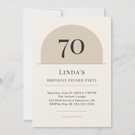 Invitación Modern Arch 70th Birthday Dinner Party Invitation