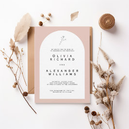 Invitación Modern Arch Blush Minimalist Wedding Invitation
