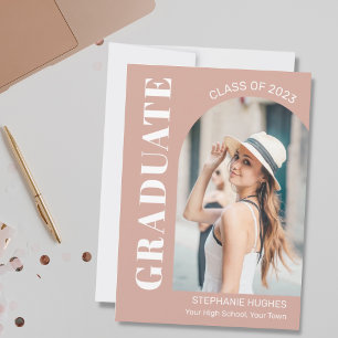 Invitación Modern Arch  Photo Graduation Announcement 