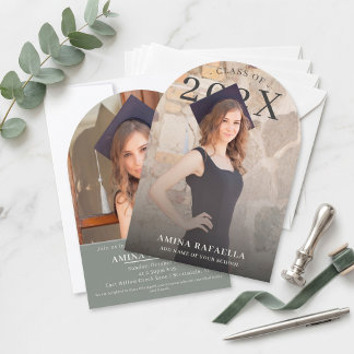 Invitación Modern Arch Photo Minimalist Graduation | PhotoPop