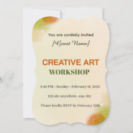 Invitación Modern Artistic Event Card | Creative Art Workshop