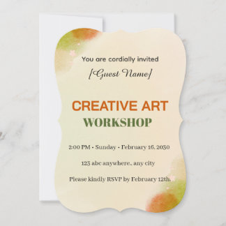 Invitación Modern Artistic Event Card | Creative Art Workshop