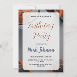 Invitación Modern Basketball-Themed Birthday