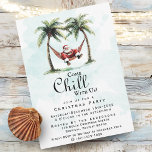 Invitación Modern Beach "Come Chill With Us" Navidades Fiesta<br><div class="desc">Una invitación a divertirse a los Navidades con Santa Claus relajándose en una hamaca entre dos palmeras. Con el mensaje "Come Chill With Us",  esta moderna invitación de vacaciones es perfecta para Navidades en la playa o Navidades costeros se reúnen!</div>