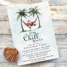 Invitación Modern Beach "Come Chill With Us" Navidades Fiesta