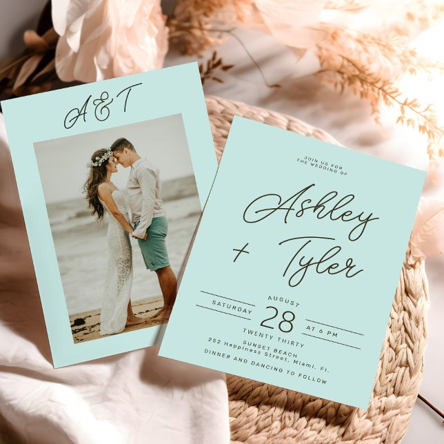 Invitación Modern beach destination photo wedding (Subido por el creador)