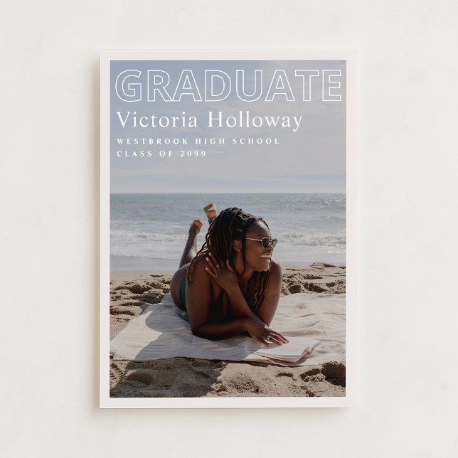 Invitación Modern Beach Photo Graduation Announcement Card (Subido por el creador)