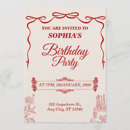 Invitación Modern Birthday Card Template Editable & Printable