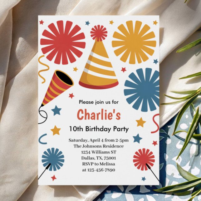 Invitación Modern Birthday Confetti Fun  (Subido por el creador)