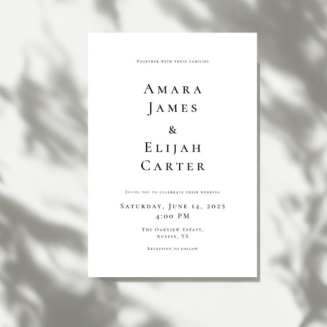 Invitación Modern Black and White Minimal Wedding (Subido por el creador)