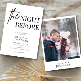 Invitación Modern Black and White Photo Rehearsal Dinner