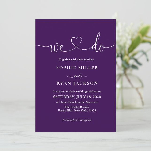 Invitación Modern black and white Photo Wedding (Anverso de pie)