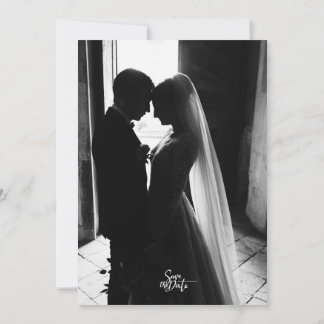 Invitación Modern black and white Photo Wedding