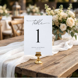 Invitación Modern Black and White Wedding Table Number Cards