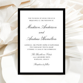 Invitación Modern Black Border Wedding