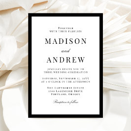 Invitación Modern Black Border Wedding