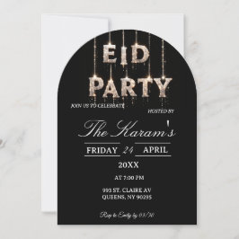 Invitación Modern Black elegant Eid Party Invitation Card