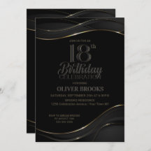 Modern Black Gold 18th Birthday Party