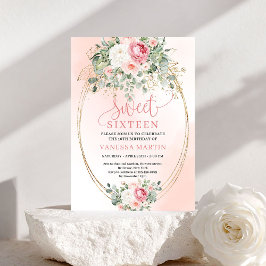 Invitación Modern Blush and Gold Sweet Sixteen Celebration 