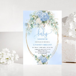 Invitación Modern Bohemian Blue Floral Baby Shower Invitation