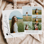 Invitación Modern Boho Arch 6 Photos Graduation Announcement<br><div class="desc">Introducing our Modern Boho Arch 6 Photos Graduation Announcement! Celebrate your academic achievement with a touch of bohemian flair. This announcement features a stylish plaid design in modern hues, perfect for adding a trendy twist to your graduation announcement. With space for four cherished photos from your journey, this announcement allows...</div>