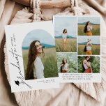 Invitación Modern Boho Arch 6 Photos Graduation Announcement<br><div class="desc">Introducing our Modern Boho Arch 6 Photos Graduation Announcement! Celebrate your academic achievement with a touch of bohemian flair. This announcement features a stylish plaid design in modern hues, perfect for adding a trendy twist to your graduation announcement. With space for four cherished photos from your journey, this announcement allows...</div>