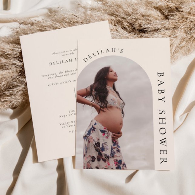 Invitación Modern Boho Arch Photo Baby Shower Invitation (Subido por el creador)