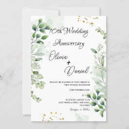 Invitación Modern Boho Greenery Wedding Anniversary 