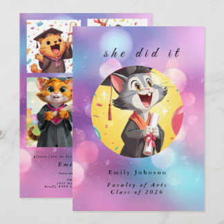 Invitación Modern Bokeh Lights Graduation invitation