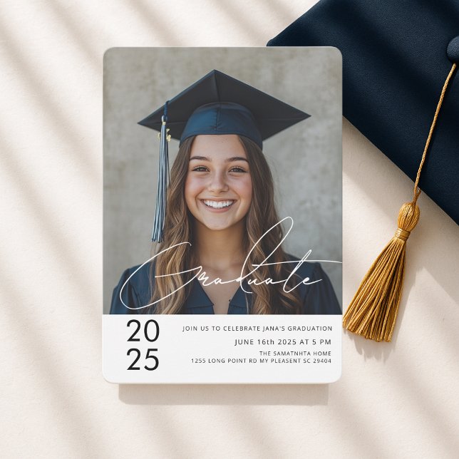 Invitación Modern Bold 2025 Graduate Photo (Subido por el creador)