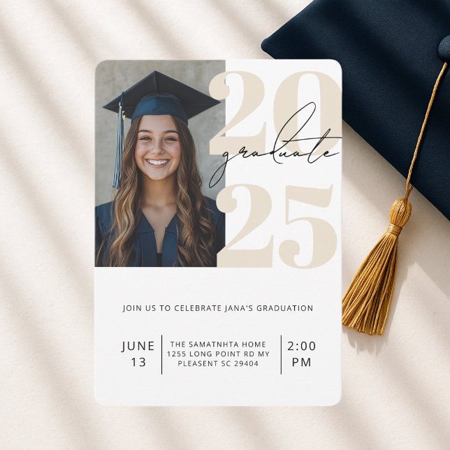 Invitación Modern Bold 2025 Graduate Photo (Subido por el creador)