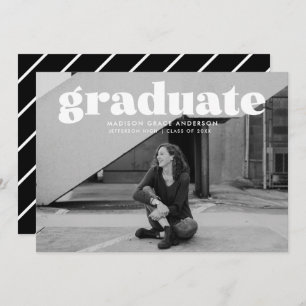 Invitación Modern Bold White Overlay Photo Graduation Party