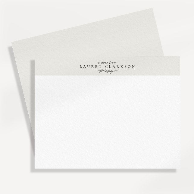 Invitación Modern Botanical Branch Logo Note Card (Subido por el creador)