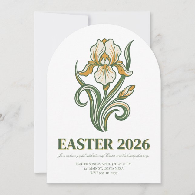 Invitación Modern Botanical Easter Blessings (Anverso)