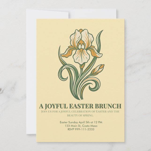 Invitación Modern Botanical Easter Blessings (Anverso)
