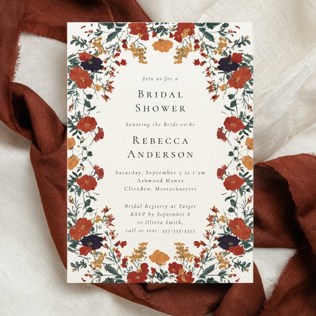 Invitación Modern Botanical Summer Fall Wedding Bridal Shower (Subido por el creador)